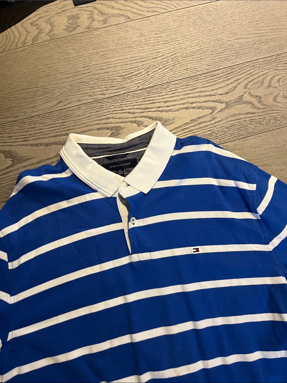 Tommy Hilfiger  Blue and White striped polo golf